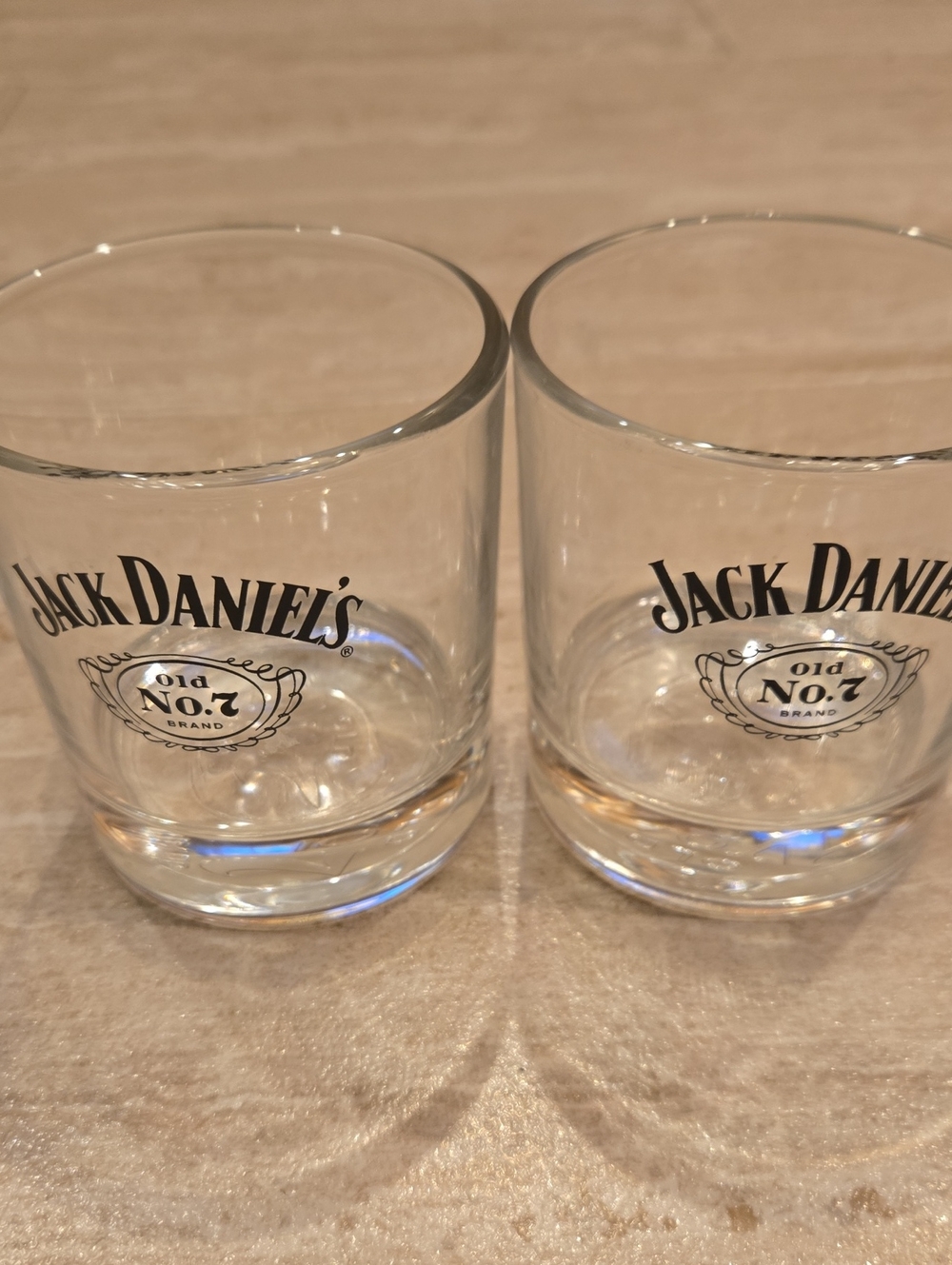 Jack Daniels Set of Two Clear Whiskey Rocks Glass